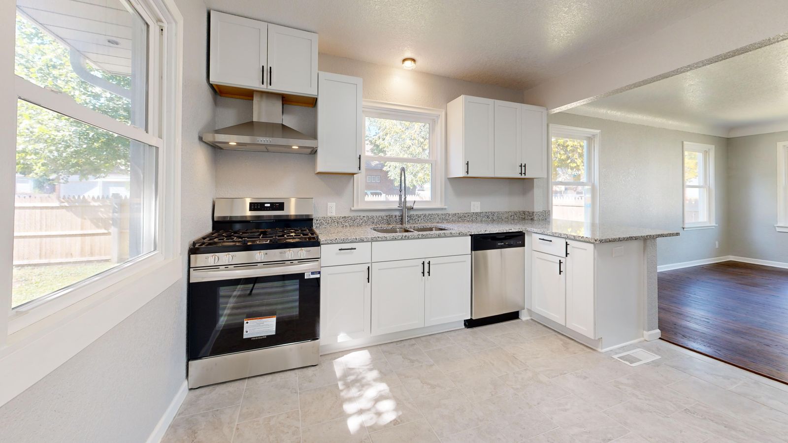 Bright clean residential interior near a plumbing area